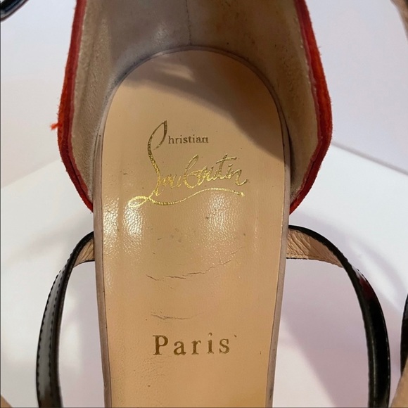 CHRISTIAN LOUBOUTIN suede tricolor platform heel - Picture 3 of 7